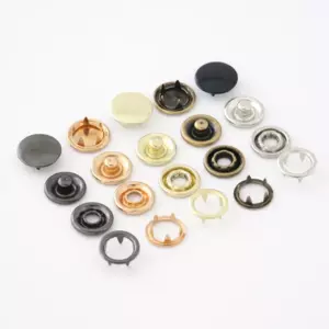 Metal Prong Ring Snaps With Button Cover