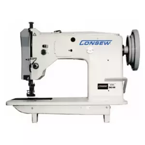 Consew SKZ-6 Heavy Duty Single Needle Drop Feed Zig-Zag Lockstitch Industrial Sewing Machine With Table and Servo Motor