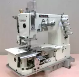 Kansai Special DLR1502PE-TB-Z Twin Needle Chainstitch Zip Machine with Table and Motor