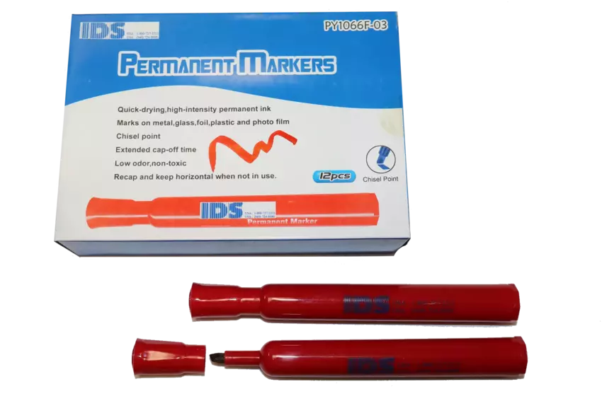 IDS - Thick Chisel Tip Red Permanent Markers – 12 Pack