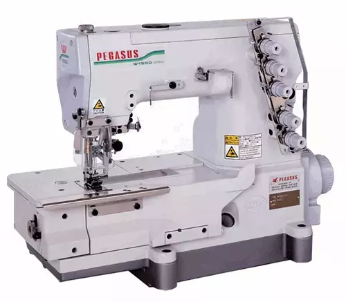 Pegasus W3562P-01 5 Thread Coverstitch Oil Barrier Flatbed Industrial Interlock Stitch Machine With Table and Servo Motor